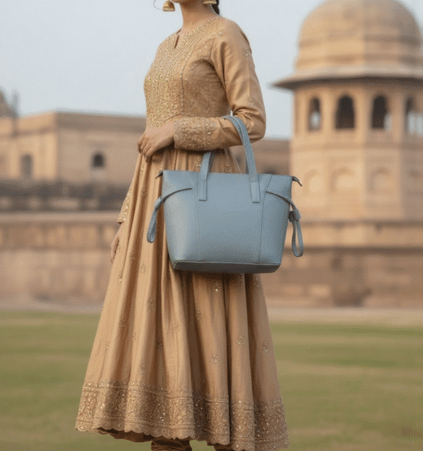 Women’s Pewter Gray Artificial Leather Handbag