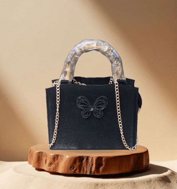 Black Top Handle Bag