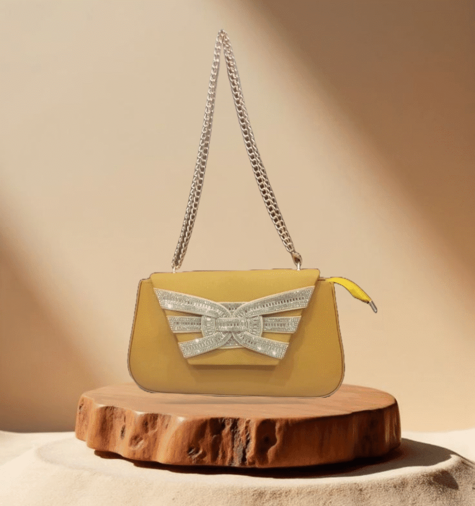 Elegant Yellow Clutch Bag