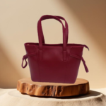 Pewter Maroon Handbag