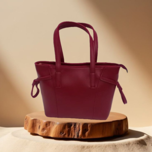 Pewter Maroon Handbag