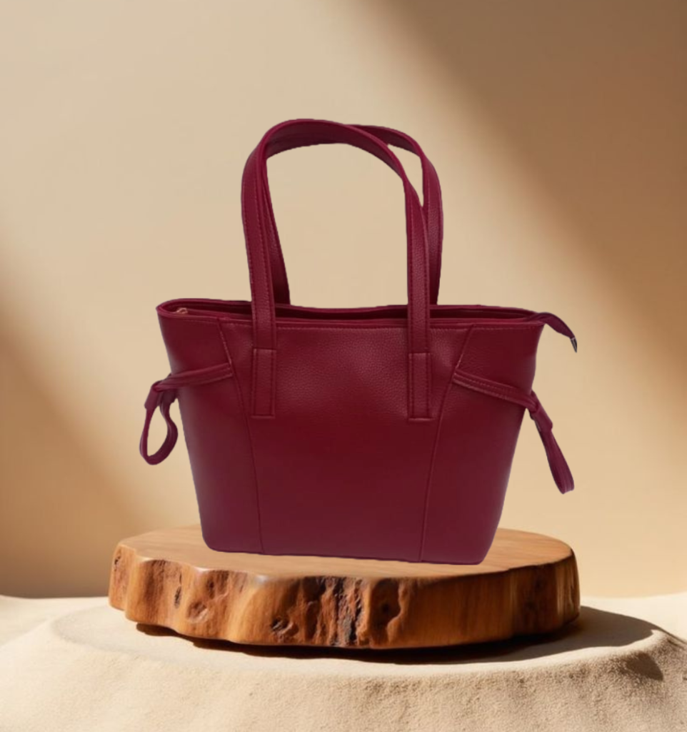 Pewter Maroon Handbag