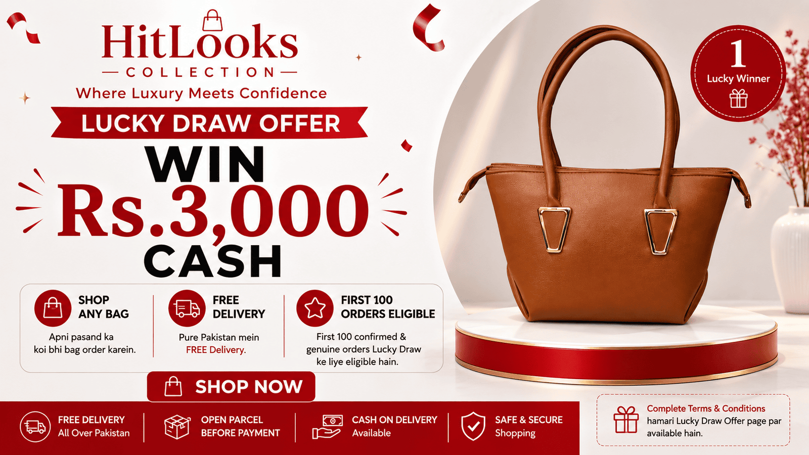 HitLooksCollection Lucky Draw Handbag Offer win 3000