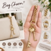 Trendy And Stylish Bag Charm For Girls, Purse Charm & Keyring for Women, Golden Keychain and key holder for Girls Online Pakistan
